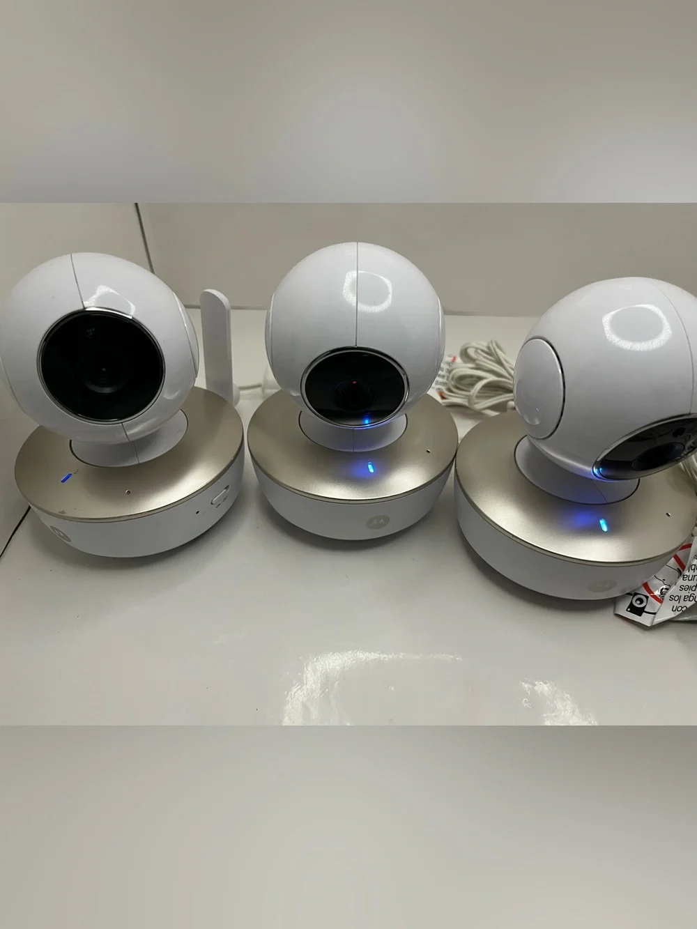 Lot Of 3 Motorola MBP853CONNECT Wi-Fi Video Baby Monitor Cámaras W/power Adapter